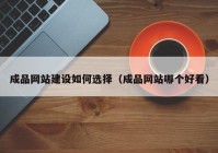 成品网站建设如何选择（成品网站哪个好看）