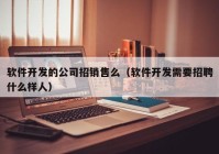 软件开发的公司招销售么（软件开发需要招聘什么样人）