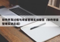 软件开发过程与项目管理实训报告（软件项目管理实训总结）