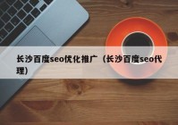 长沙百度seo优化推广（长沙百度seo代理）