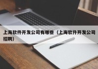 上海软件开发公司有哪些（上海软件开发公司招聘）